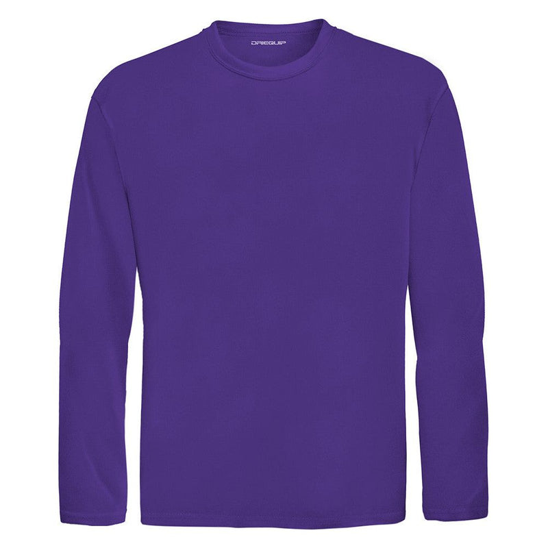 Purple Youth Long Sleeve Moisture Wicking Athletic Shirt