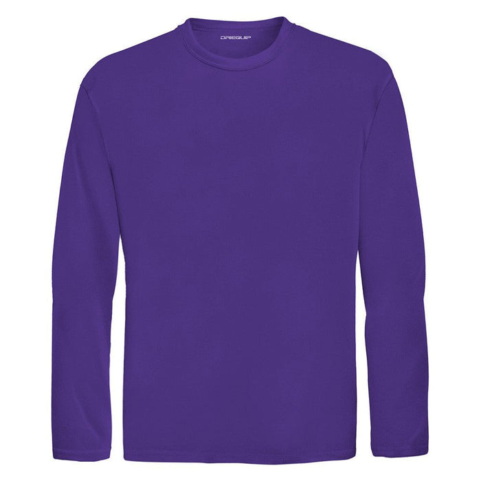 Purple Youth Long Sleeve Moisture Wicking Athletic Shirt