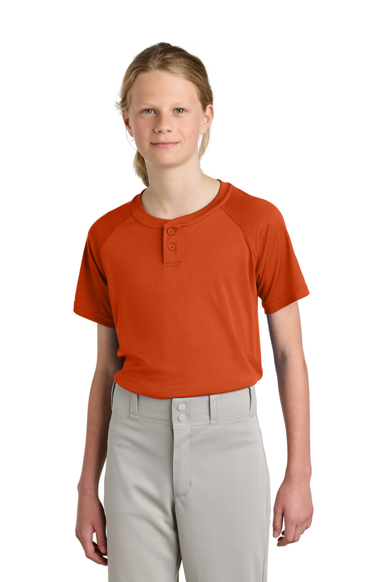 DRIEQUIP Youth 2-Button Henley with UPF 30 Sun Protection