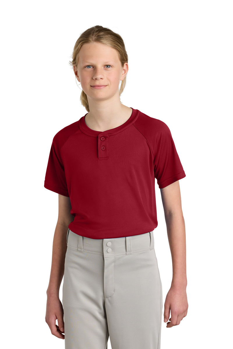 DRIEQUIP Youth 2-Button Henley with UPF 30 Sun Protection