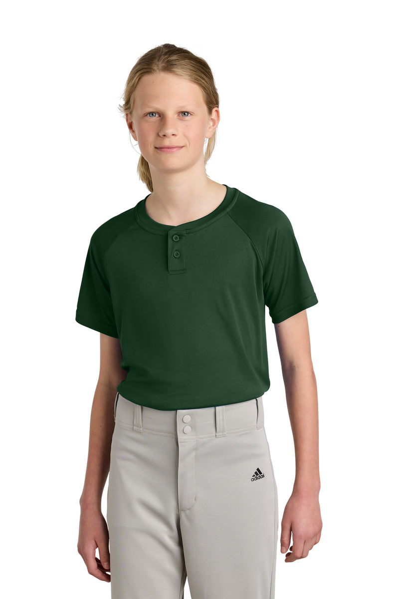 DRIEQUIP Youth 2-Button Henley with UPF 30 Sun Protection
