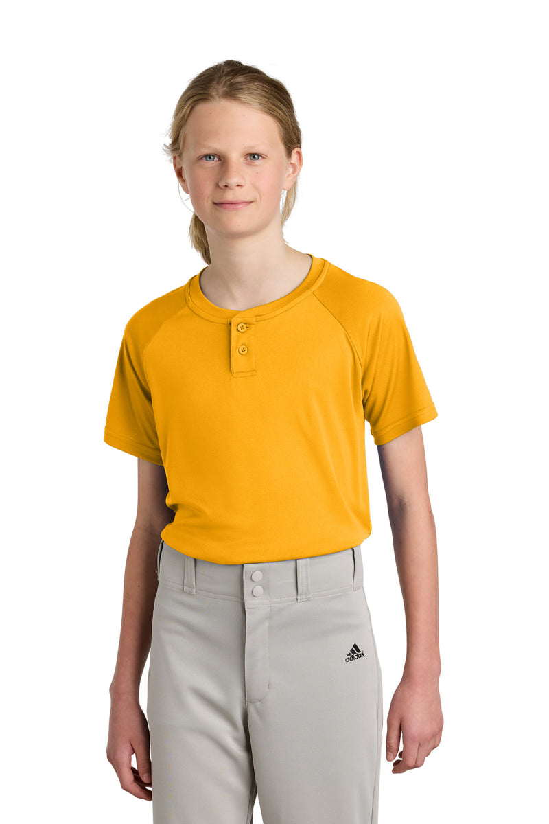 DRIEQUIP Youth 2-Button Henley with UPF 30 Sun Protection