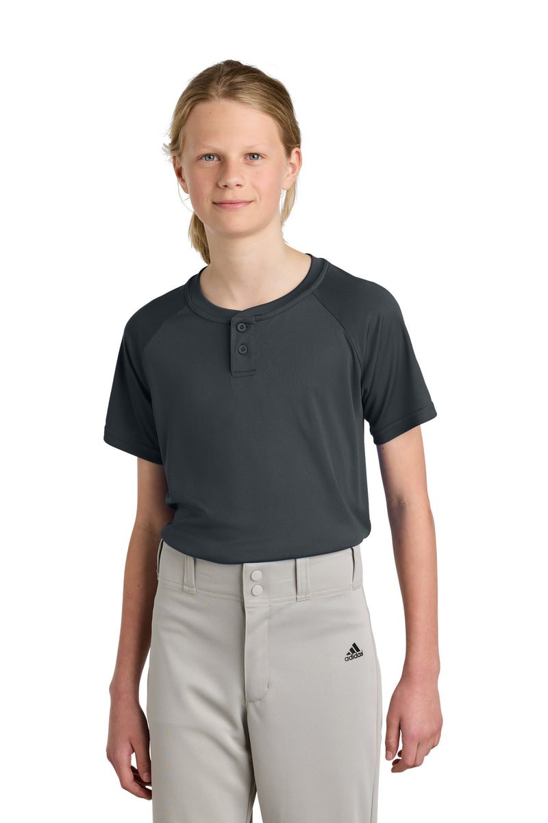 DRIEQUIP Youth 2-Button Henley with UPF 30 Sun Protection