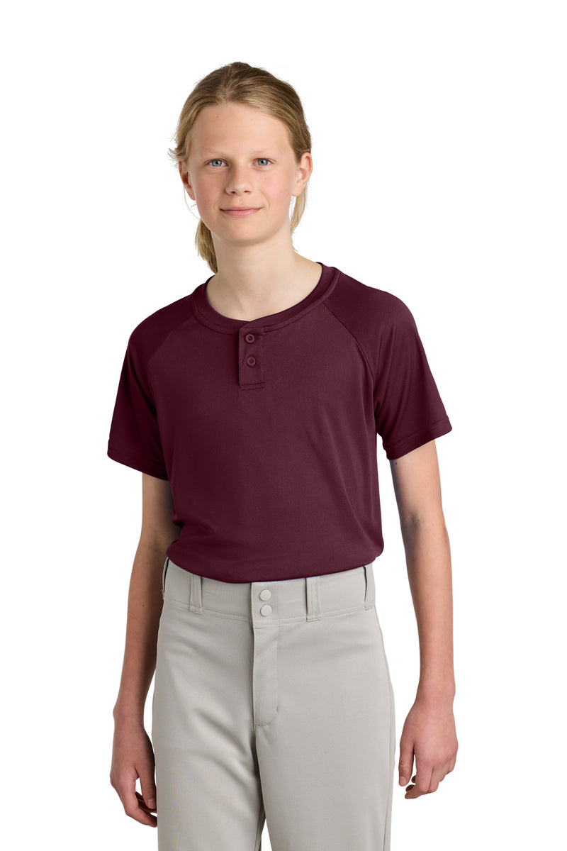 DRIEQUIP Youth 2-Button Henley with UPF 30 Sun Protection