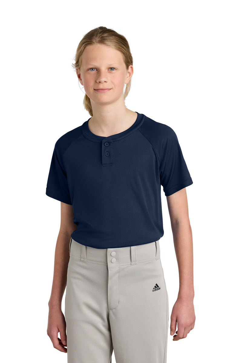 DRIEQUIP Youth 2-Button Henley with UPF 30 Sun Protection