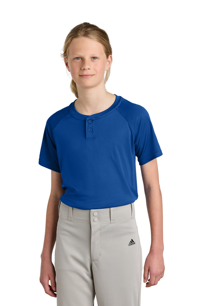 DRIEQUIP Youth 2-Button Henley with UPF 30 Sun Protection