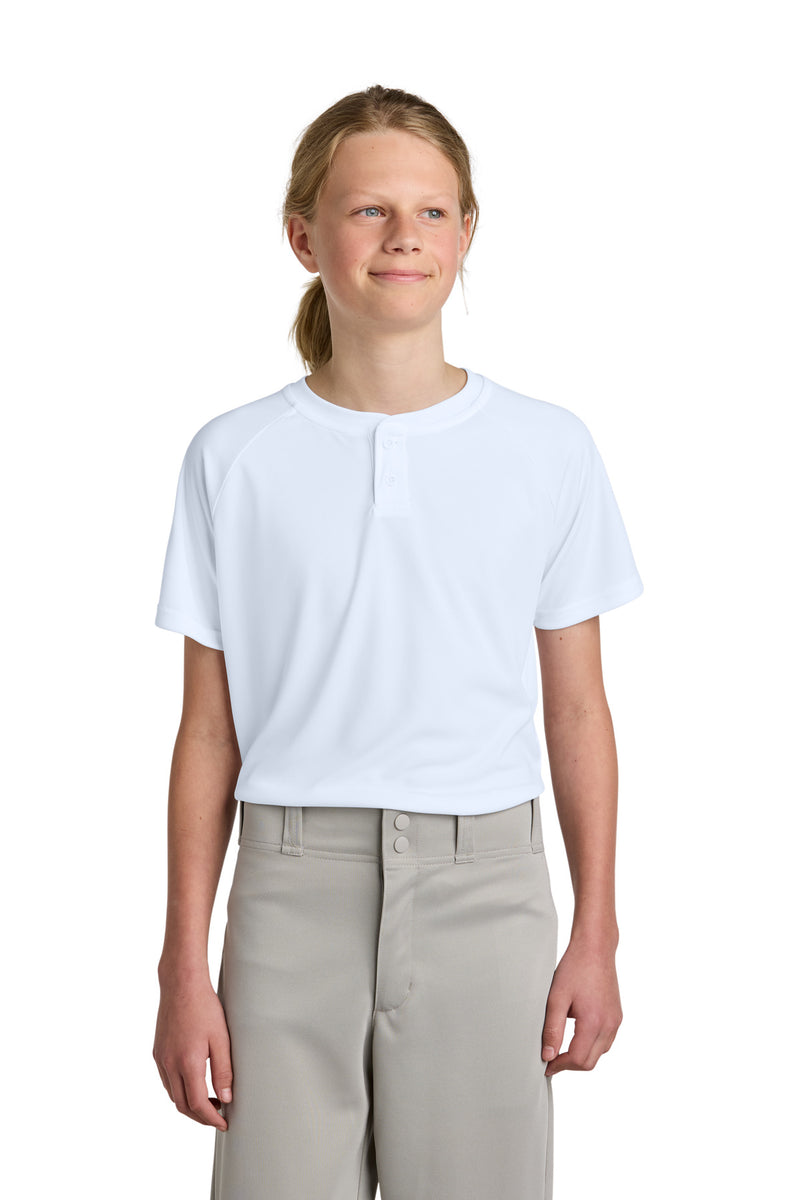 DRIEQUIP Youth 2-Button Henley with UPF 30 Sun Protection