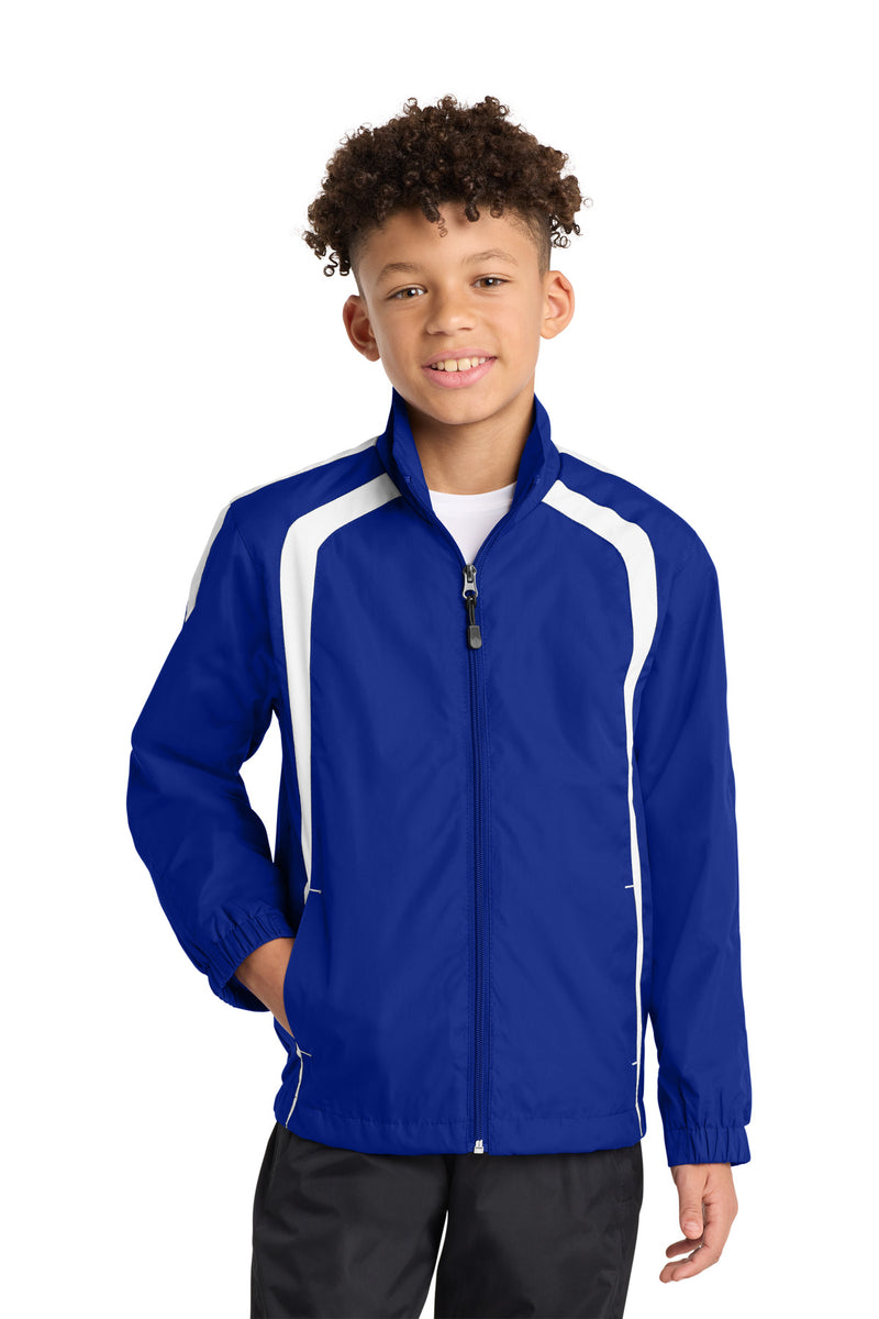 DRIEQUIP Youth Colorblock Raglan Jacket with Water-Repellent Technology