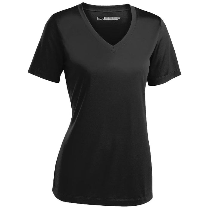 DRI-EQUIP Ladies Short Sleeve V-Neck Moisture Wicking Athletic T-Shirts