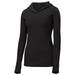 Black Ladies Hooded Moisture Wicking Pullover