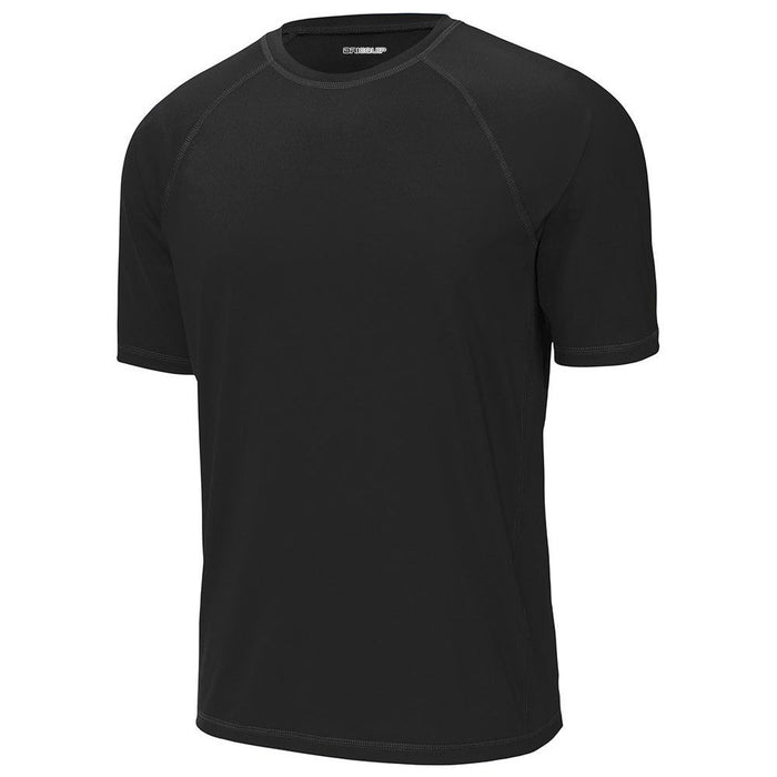 Black Men's UPF50 Rash Guard Tee Shirt