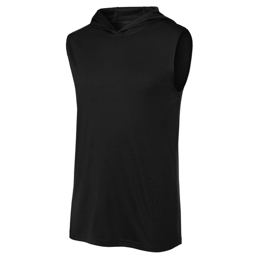 Black Sleeveless Moisture Wicking Muscle Hoodie