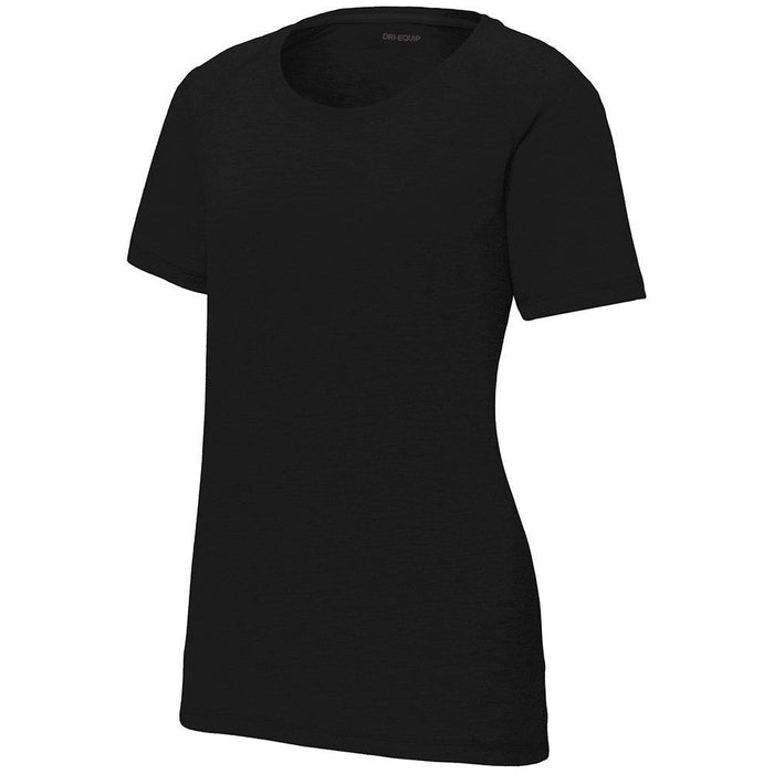 Black Ladies Tri-Blend Wicking Raglan Workout Tee