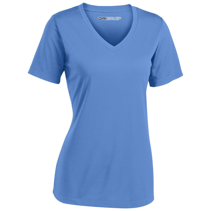 DRI-EQUIP Ladies Short Sleeve V-Neck Moisture Wicking Athletic T-Shirts