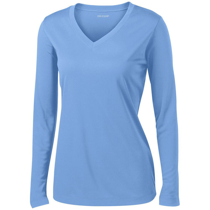 Carolina Blue Ladies LoSleeve V-Neck Moisture Wicking Athletic T-Shirt