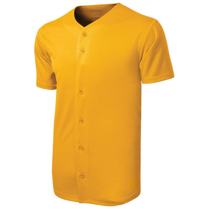 Gold Men's Moisture Wicking Tough Mesh Full-Button Jersey