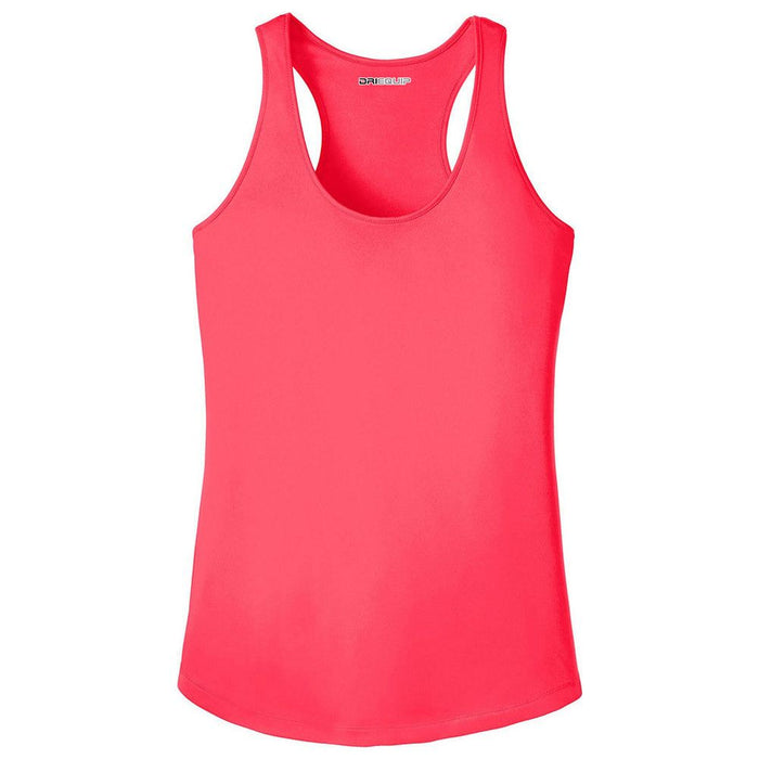 Hot Coral Ladies Moisture Wicking Racerback Tank Top