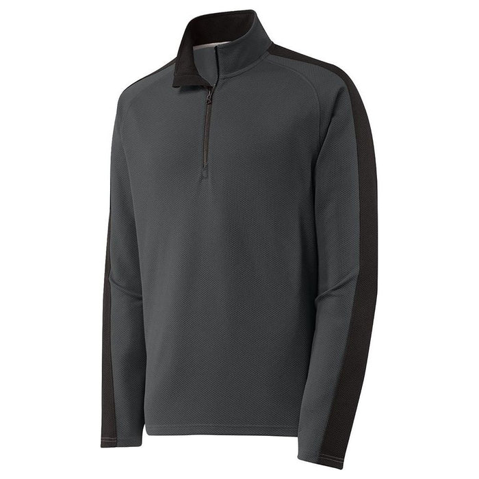 Iron Grey/Black Textured Stripe 1/4-Zip Pullover