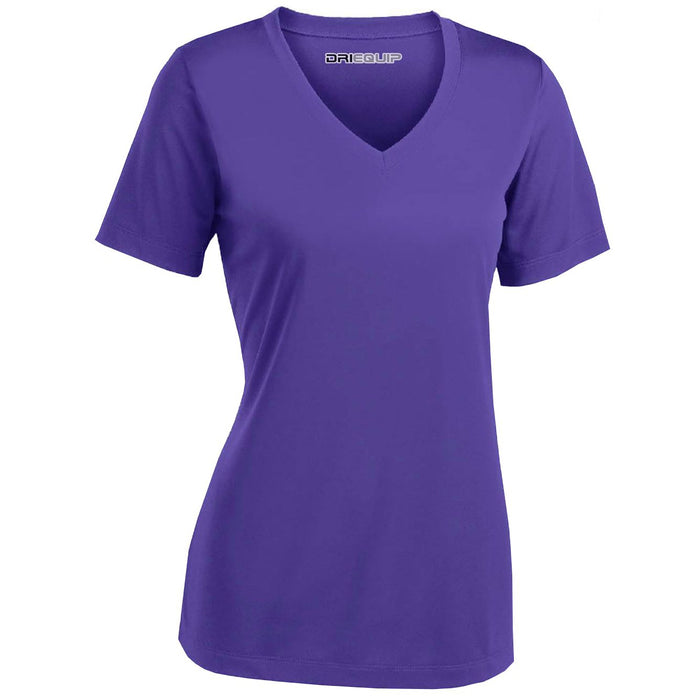 DRI-EQUIP Ladies Short Sleeve V-Neck Moisture Wicking Athletic T-Shirts