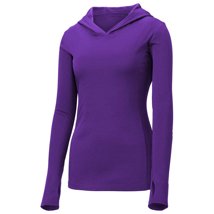 Purple Ladies Hooded Moisture Wicking Pullover