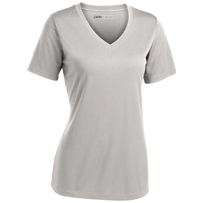 DRI-EQUIP Ladies Short Sleeve V-Neck Moisture Wicking Athletic T-Shirts