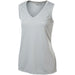 Silver Ladies Sleeveless Moisture Wicking V-Neck Workout Shirt