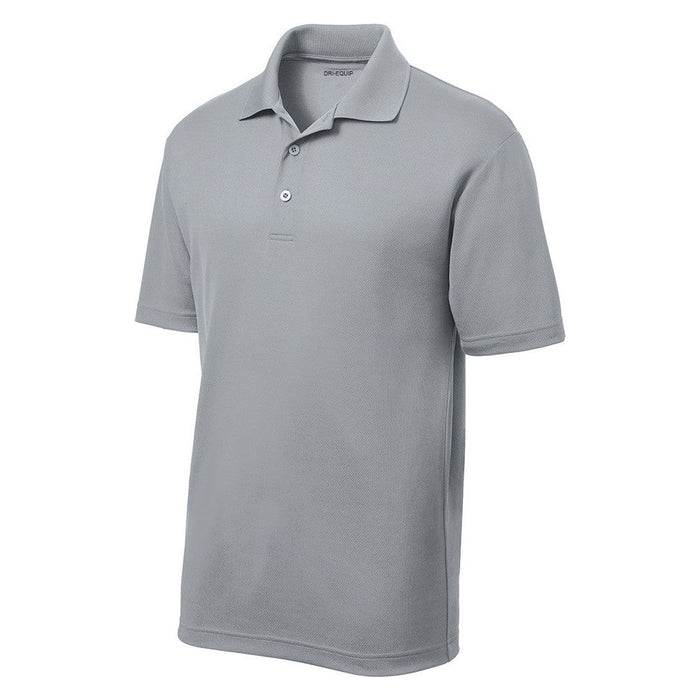 Men's Moisture Wicking Short Sleeve Polo in Silver – a metallic silver option for a modern and sophisticated appearance.