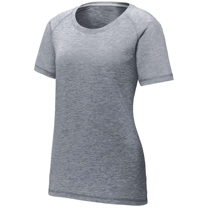 Navy Heather Ladies Tri-Blend Wicking Raglan Workout Tee