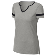 Vintage Heather/Black Notch Neck Tee