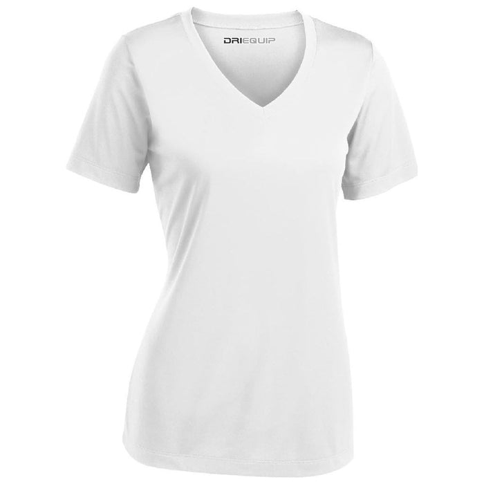 DRI-EQUIP Ladies Short Sleeve V-Neck Moisture Wicking Athletic T-Shirts