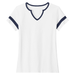 White/True Navy Notch Neck Tee